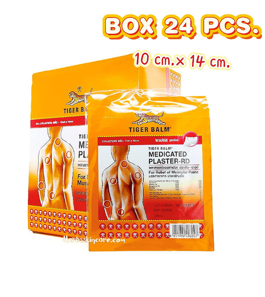 TIGER BALM MEDICATED PLASTER WARM - RD (WARM FORMULA) 10X14 CM. (BOX 24 PCS.)