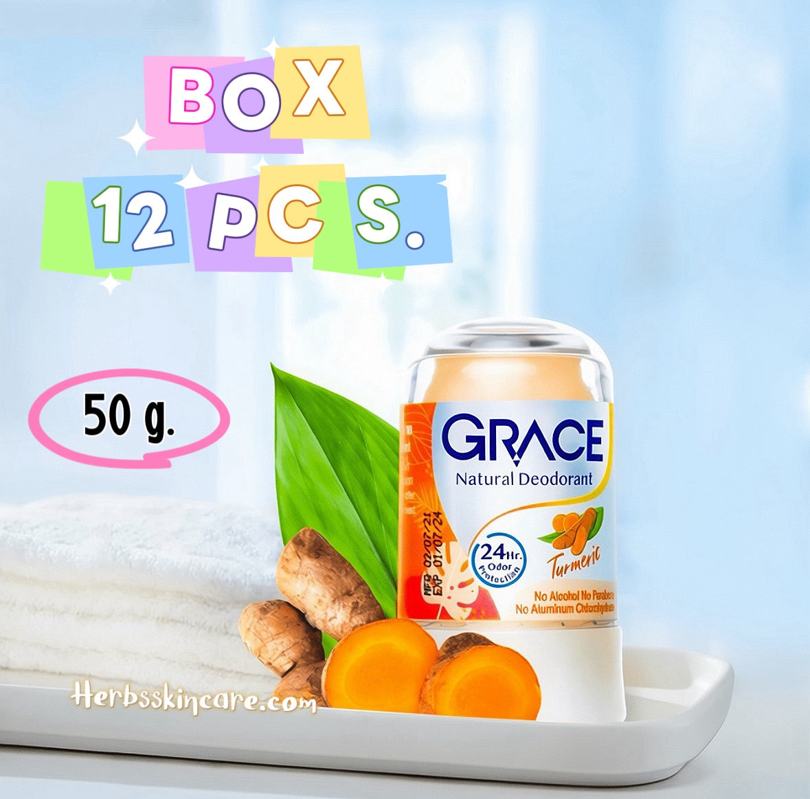 GRACE NATURAL DEODORANT 50 G. (TURMERIC) BOX 12 PCS.