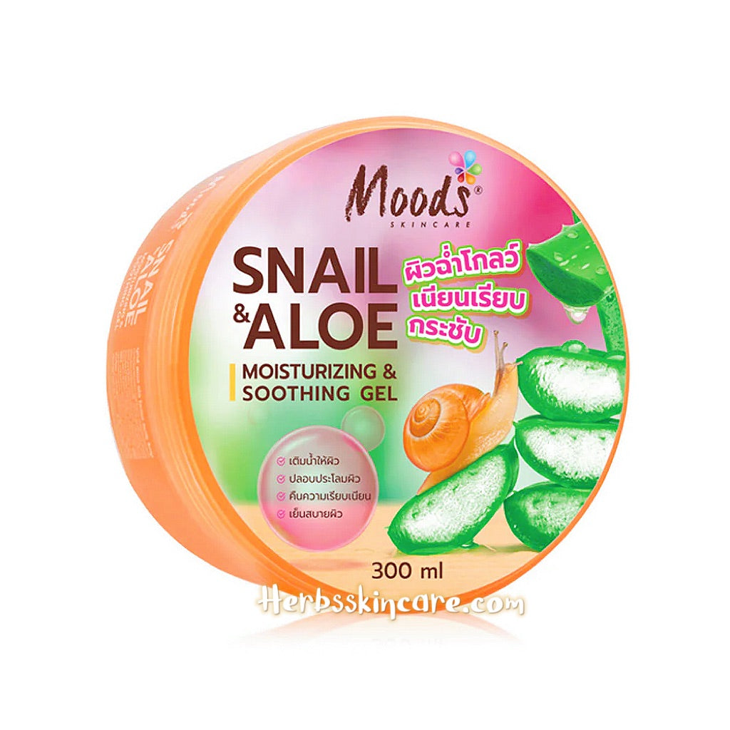 MOODS SKIN CARE ALOE VERA & SNAIL MOISTURIZING & SOOTHING GEL 300 G.