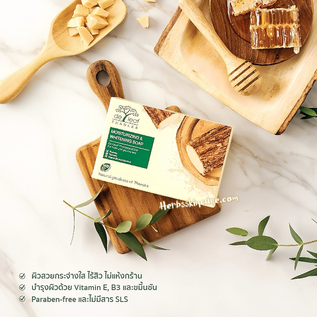 DE LEAF THANAKA MOISTURIZING AND WHITENING SOAP 100 G.