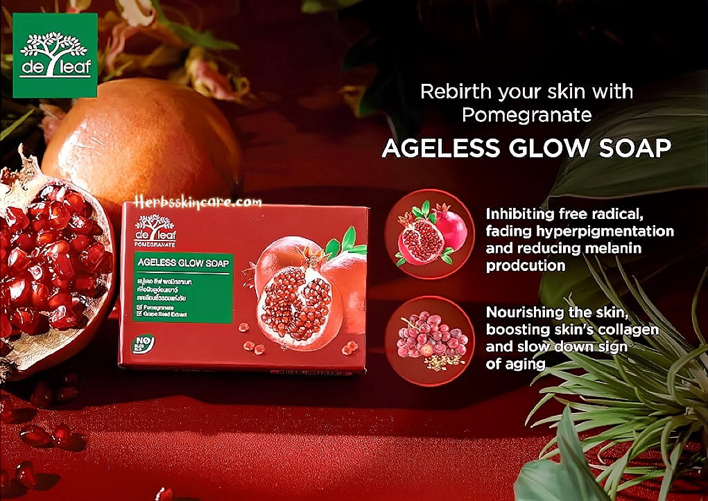 DE LEAF POMEGRANATE AGELESS GLOW SOAP 100 G.