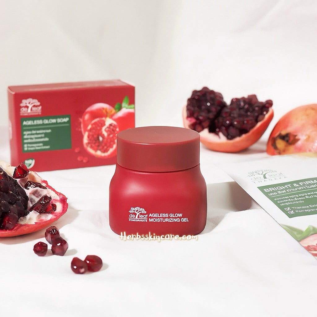 DE LEAF POMEGRANATE AGELESS GLOW MOISTURIZING GEL 40 G.