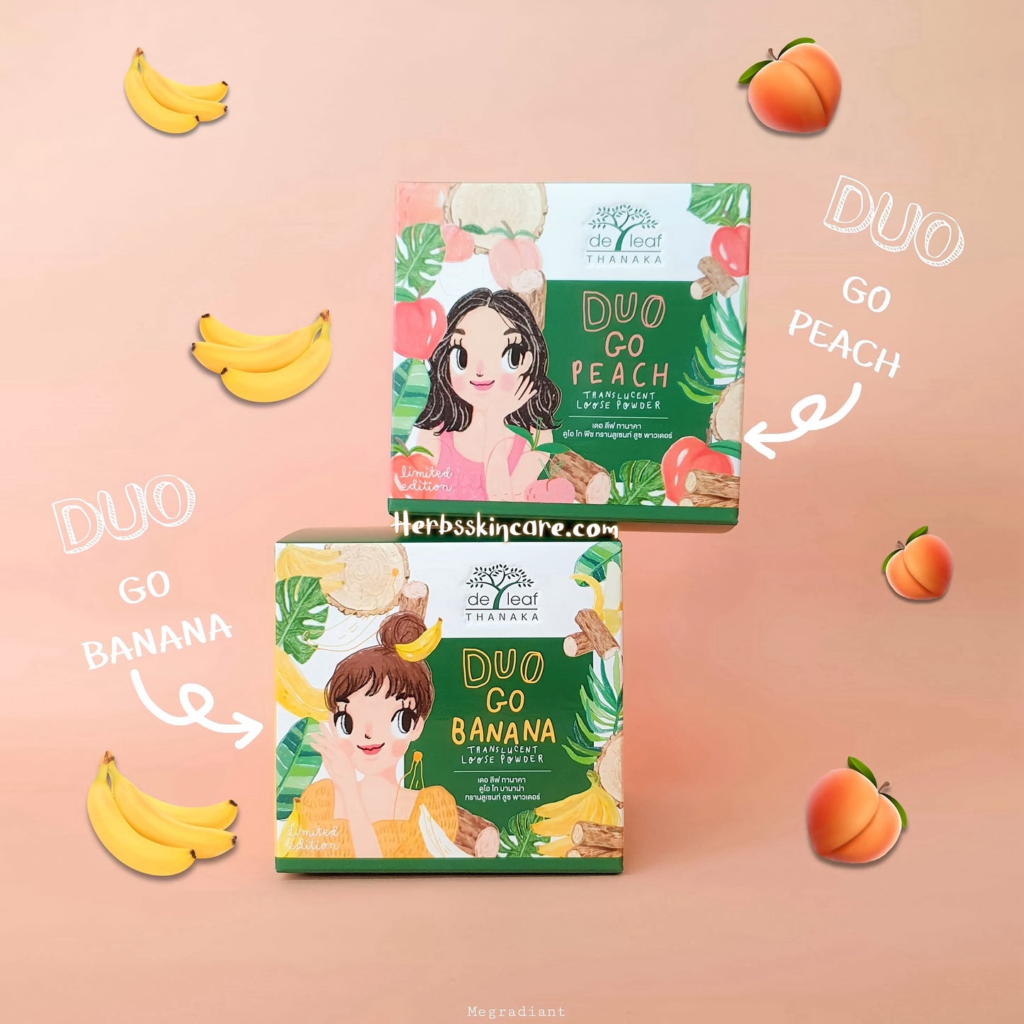 DE LEAF THANAKA DUO GO BANANA TRANSLUCENT LOOSE POWDER 15 G.