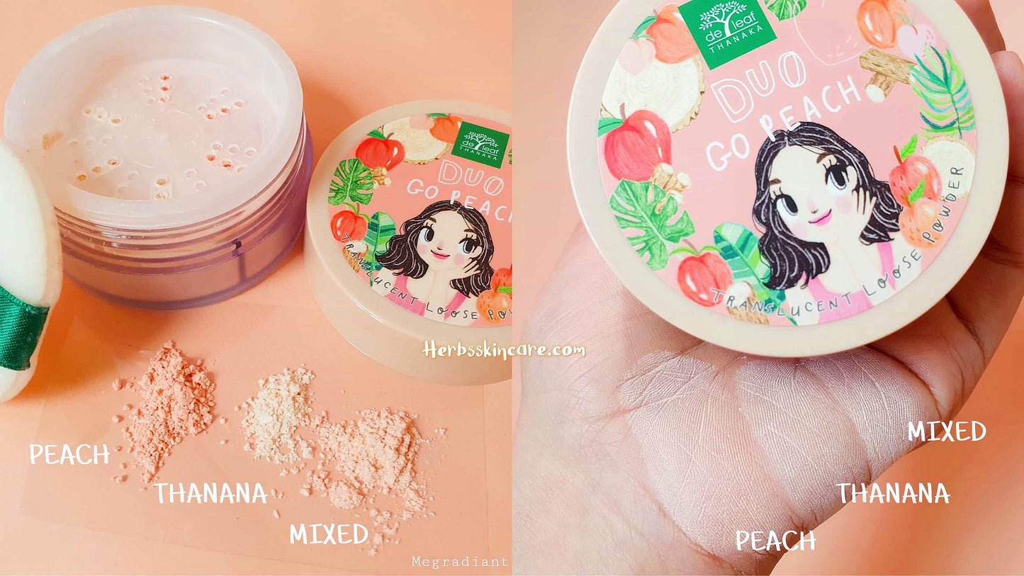 DE LEAF THANAKA DUO GO PEACH TRANSLUCENT LOOSE POWDER 15 G.