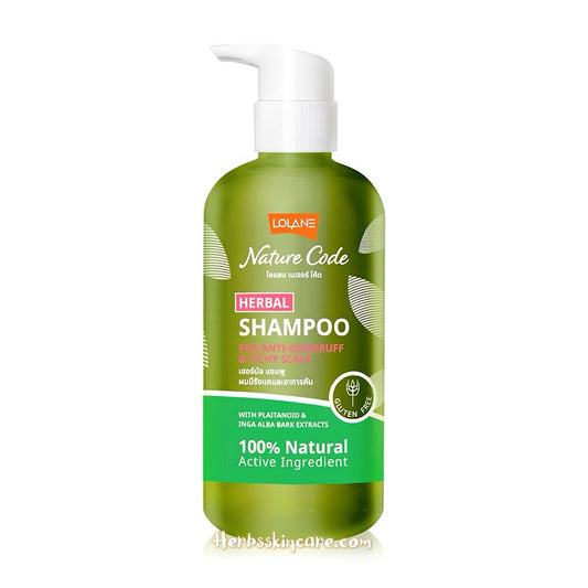 LOLANE NATURE CODE HERBAL SHAMPOO FOR ANTI-DANDRUFF AND ITCHY SCALP 280 ML.