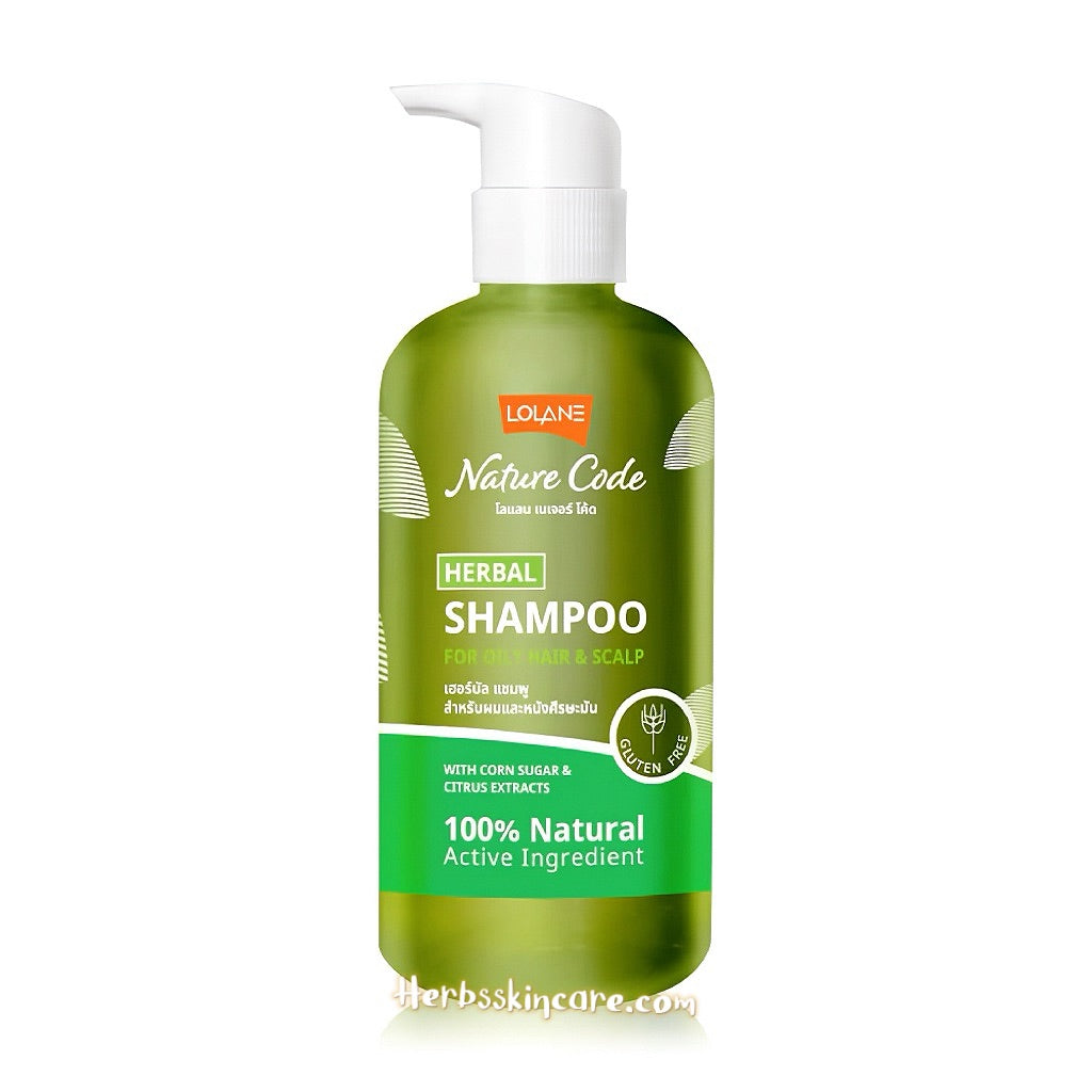 LOLANE NATURE CODE HERBAL SHAMPOO FOR OILY HAIR & SCALP 280 ML.