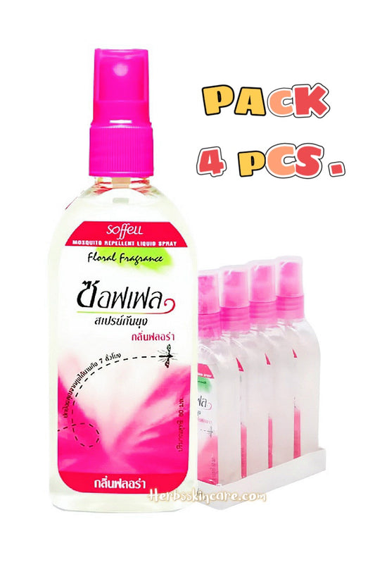 SOFFELL SPRAY - FLORAL (MOSQUITO REPELLENT) 80 ML. (PACK 4 PCS.)