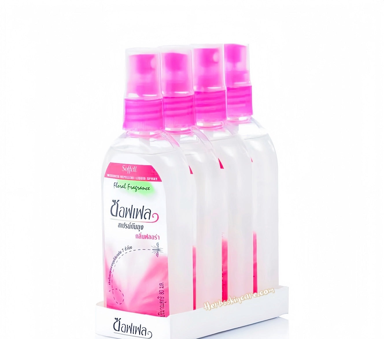 SOFFELL SPRAY - FLORAL (REPELENTE DE MOSQUITOS) 80 ML. / PAQUETE DE 4 UNIDADES.
