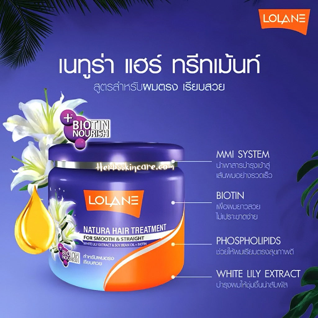 LOLANE NATURA HAIR TREATMENT FOR SMOOTH & STRAIGHT 500 G.
