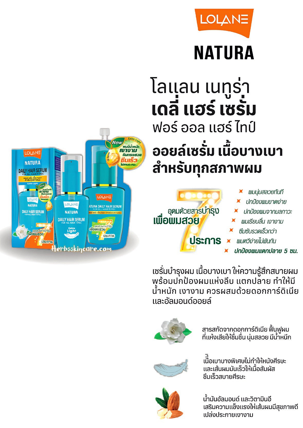 LOLANE NATURA DAILY HAIR SERUM FOR ALL HAIR TYPES 50 ML.