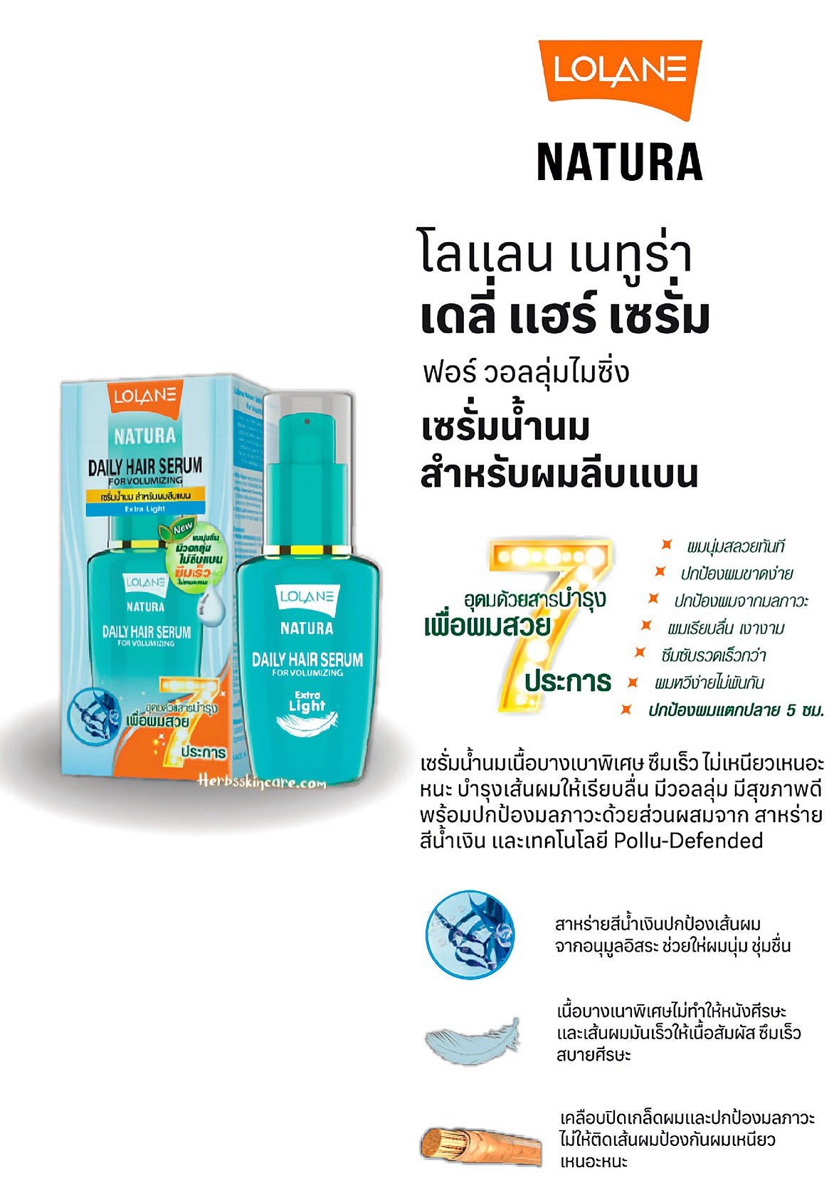 LOLANE NATURA DAILY HAIR SERUM FOR VOLUMIZING 50 ML.
