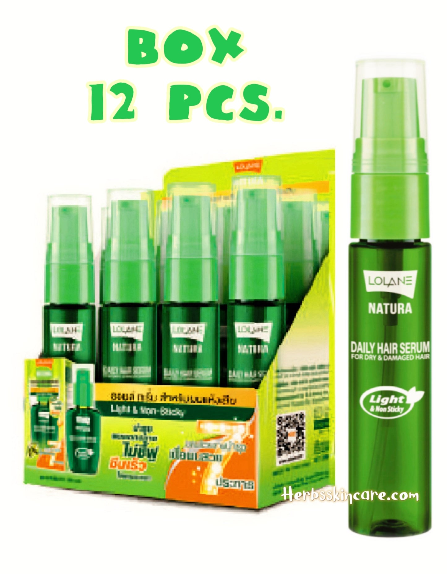 LOLANE NATURA DAILY HAIR SERUM FOR DRY & DAMAGED HAIR 20 ML. (BOX 12 PCS.)
