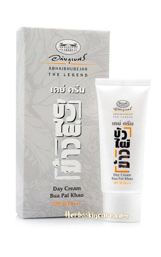 CRÈME DE JOUR ABHAIBHUBEJHR BUA PAI KHAO (LOTUS-BAMBOU-RIZ) SPF 30 PA+++ 30 G.