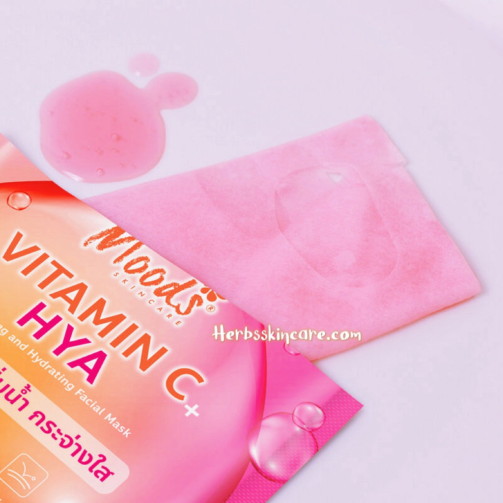 MOODS VITAMIN C + HYA BRIGHTENING AND HYDRATING FACIAL MASK (BOX 10 PCS.)