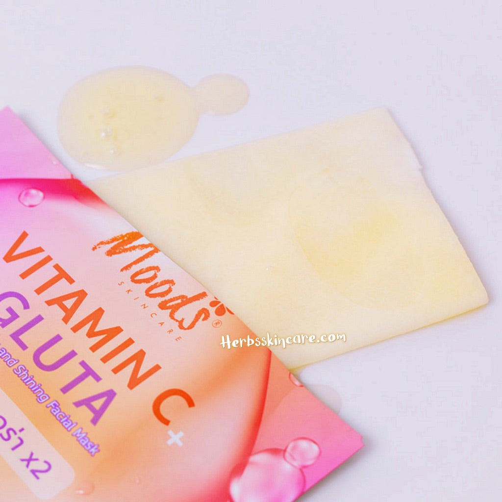 MOODS VITAMIN C + GLUTA BRIGHTENING AND SHINING FACIAL MASK (BOX 10 PCS.)